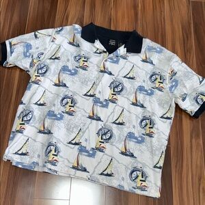 XLG / XL Cotton Traders Sport 100% cotton sailboat shirt